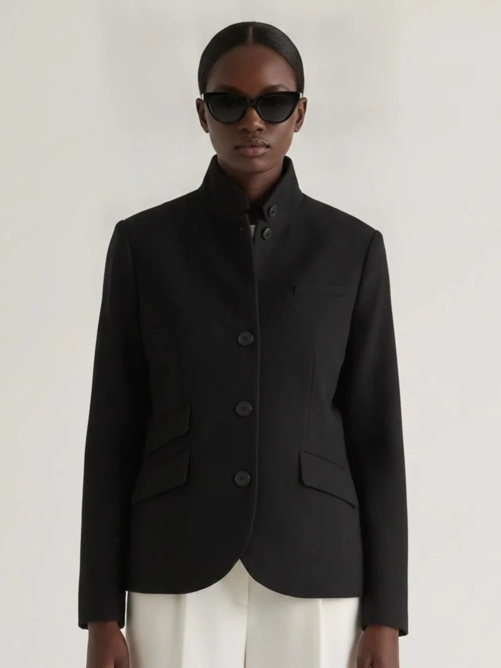 Quince Italian Wool Stand Collar Blazer XS
